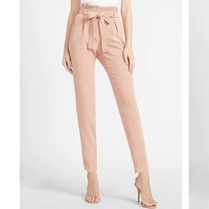 Express High Waisted Belted Ankle Pant in Blush